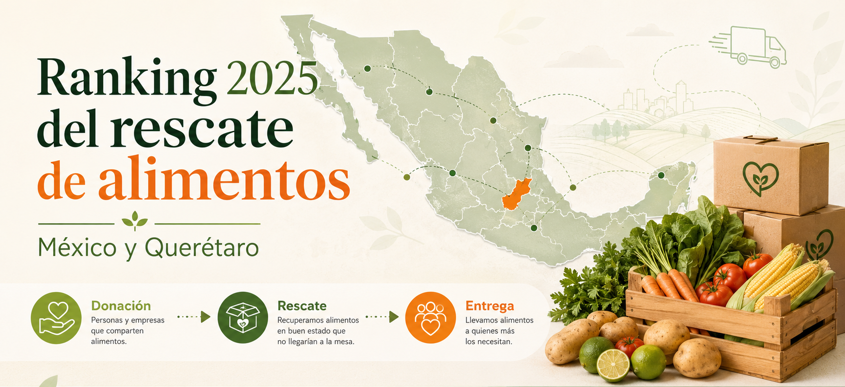 Ranking 2025 del rescate de alimentos en México y Querétaro